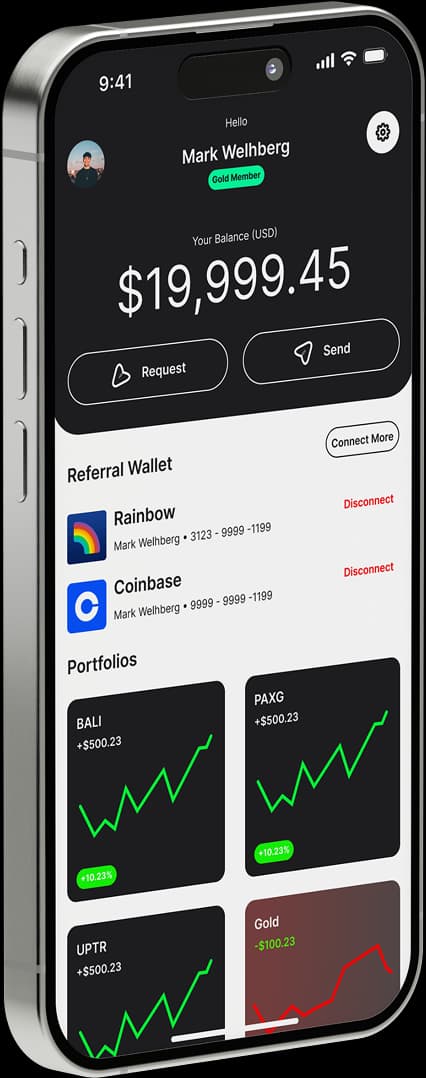 INFIN App interface and membership card