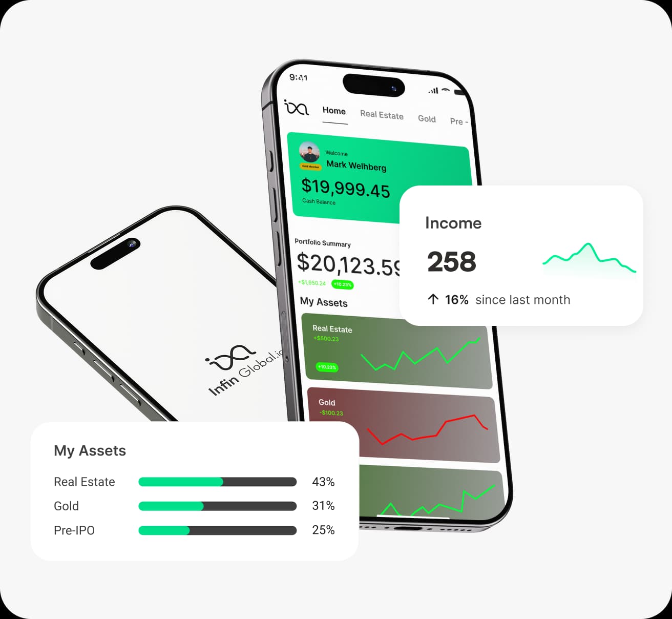 Investor reviewing INFIN Global real asset portfolio